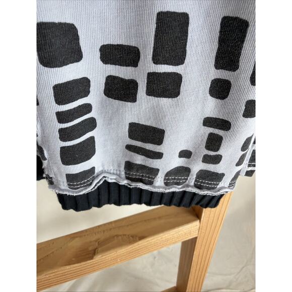 NWT Fenini Gray Black Cowl Neck Pattern Long Sleeve Top #0987 Size Small - Picture 2 of 5